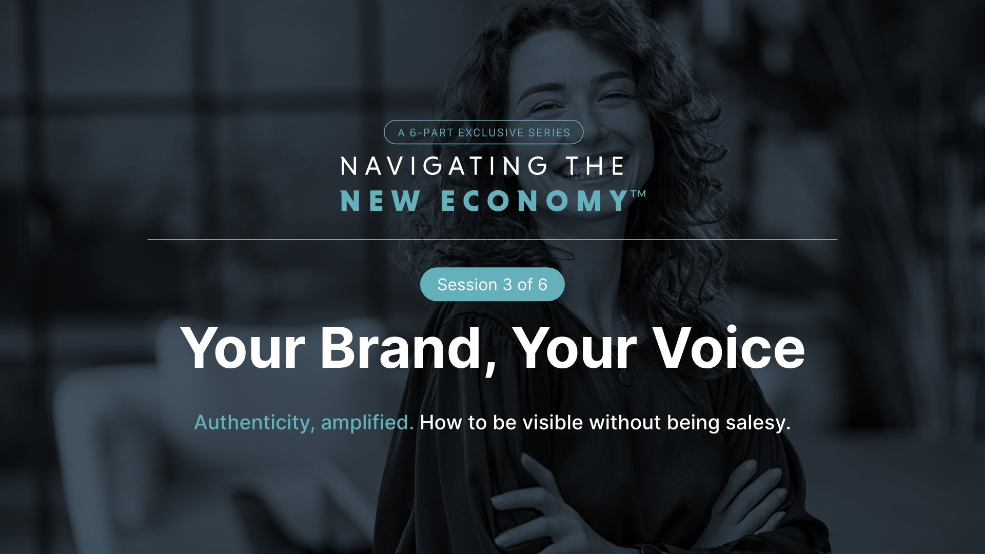 Woman presenting confidently to a small group